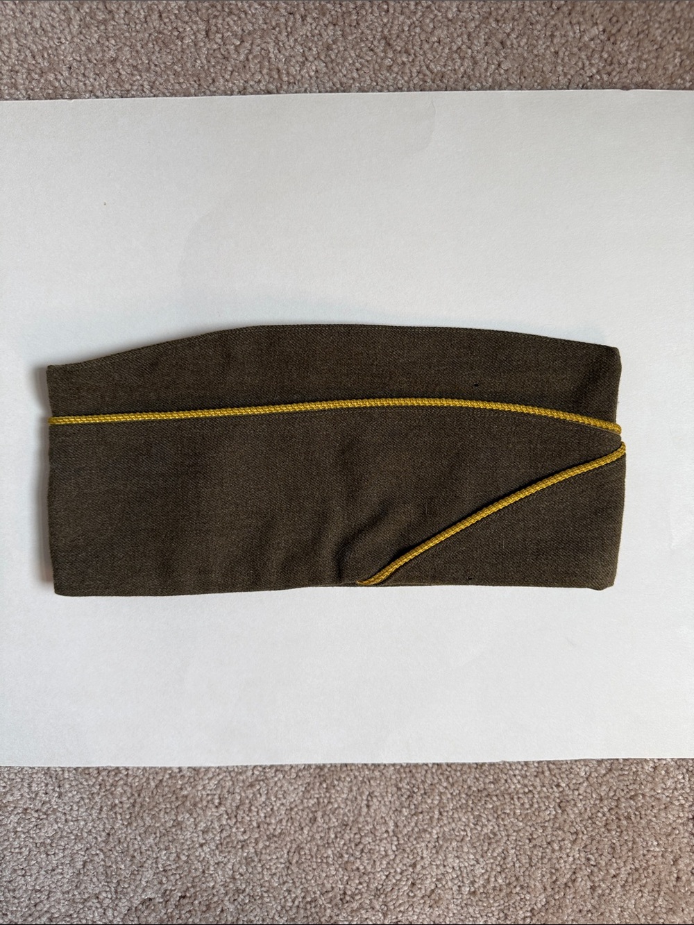 Vintage 1952 Olive Military Garrison Cap